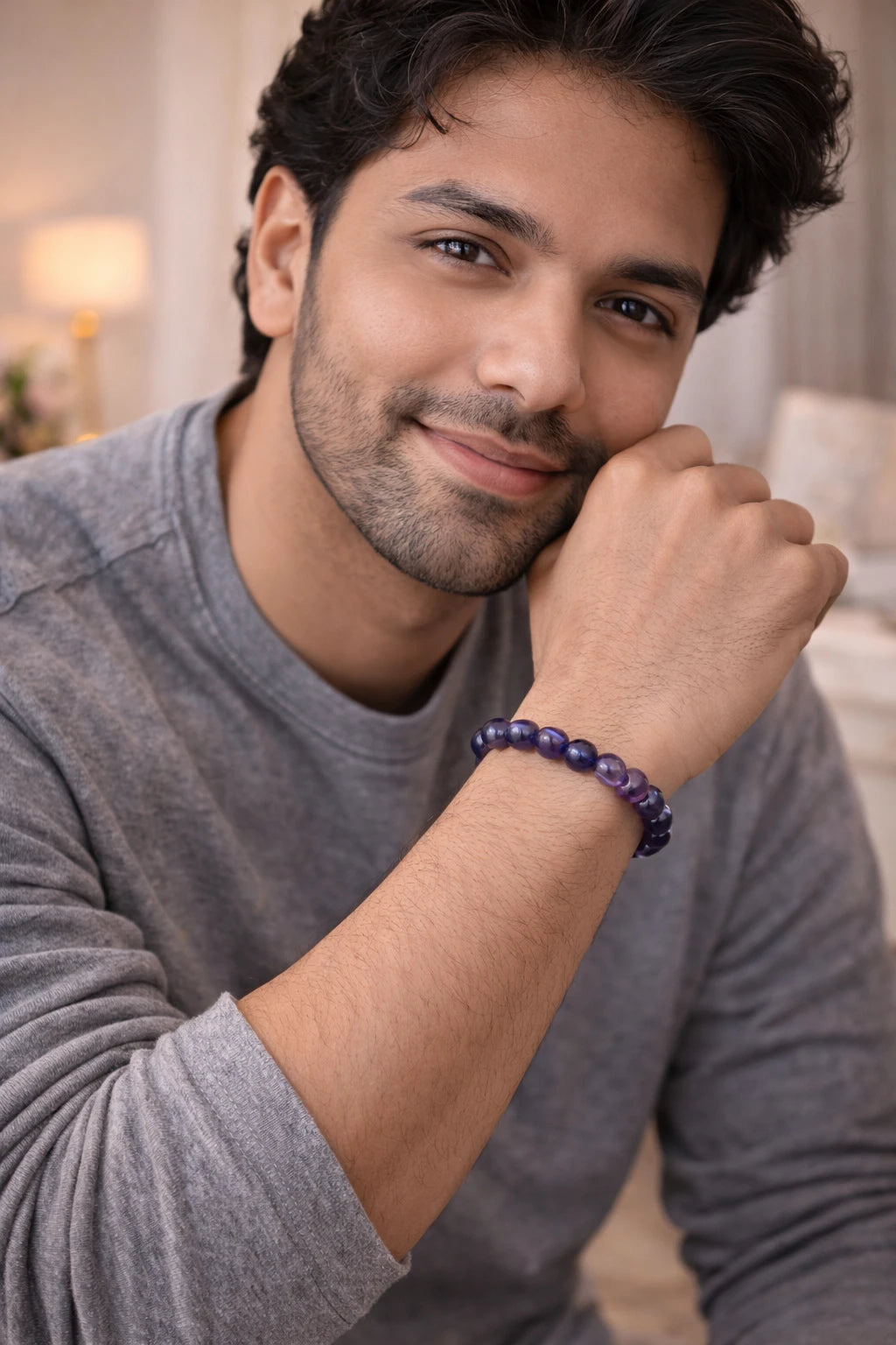 Blue Amethyst Bracelet(certified) by Astro Pyrite