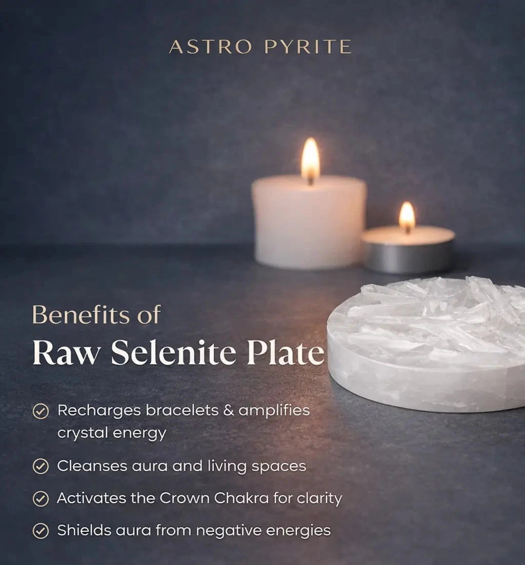 Dhan Yog Chips Bracelet + Raw Selenite Plate
