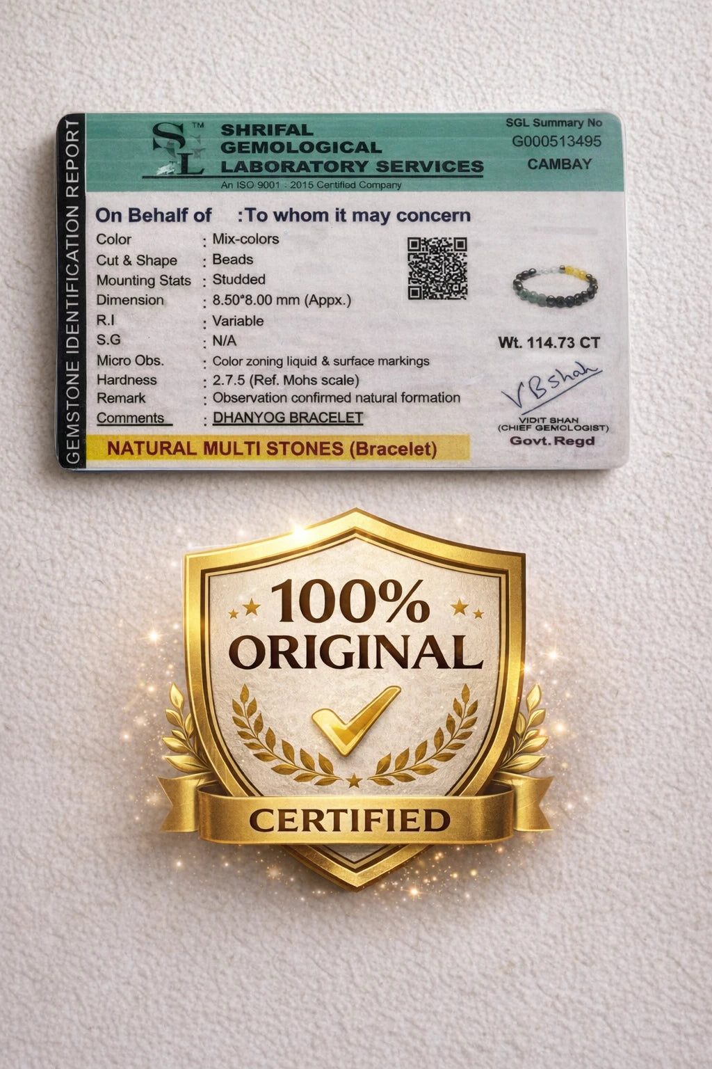 Dhanyog Multi-Crystal Bracelet — Astro Pyrite