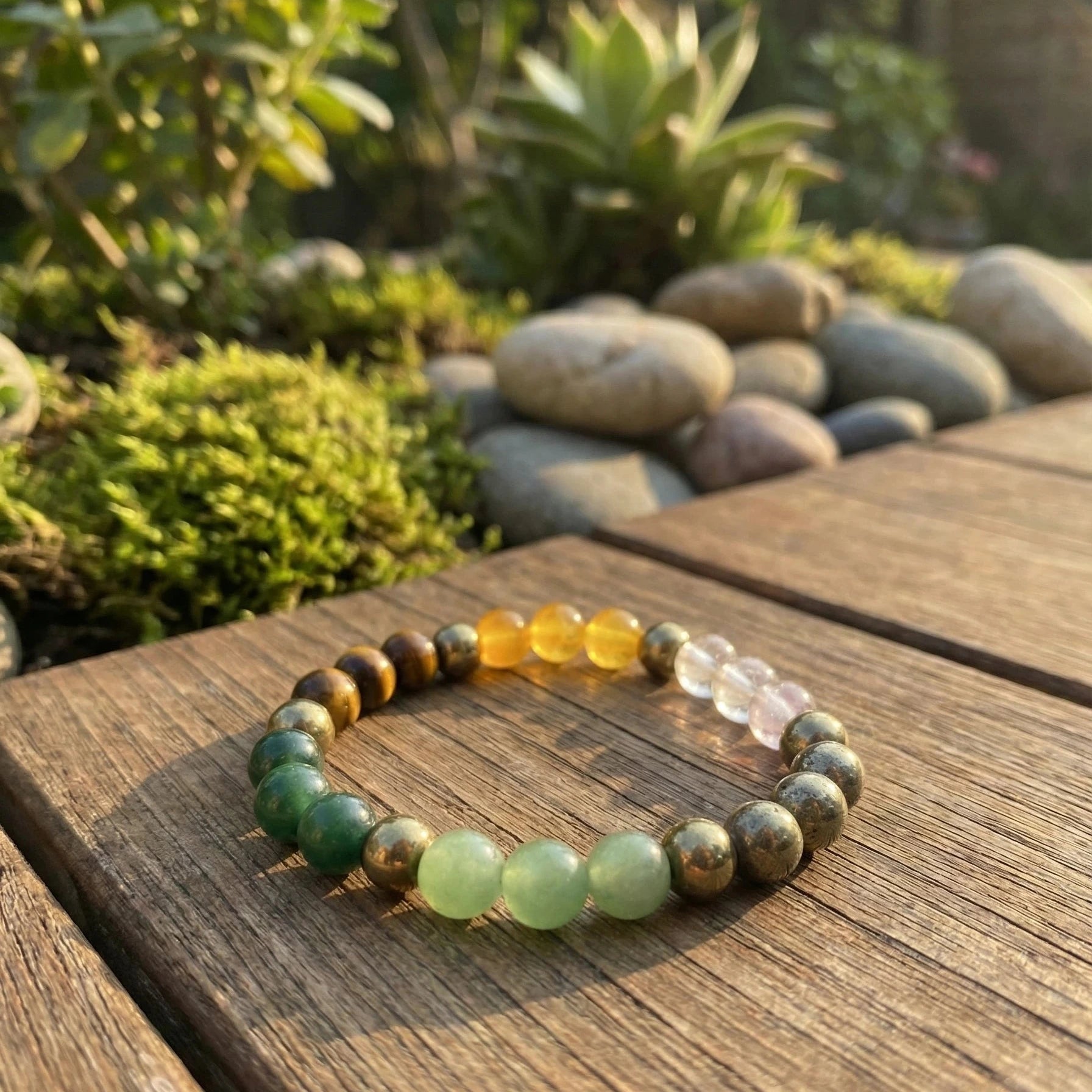 Dhanyog Multi-Crystal Bracelet — Astro Pyrite