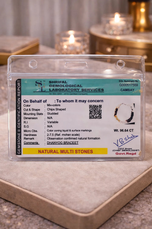 Dhan Yog Chips Bracelet + Raw Selenite Plate