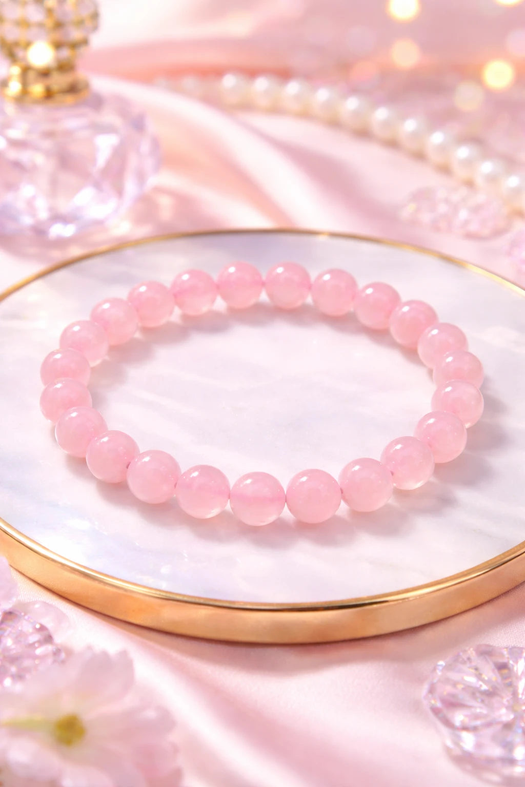 Dhanyog Chips Bracelet + Rose Quartz Bracelet [Both certified]