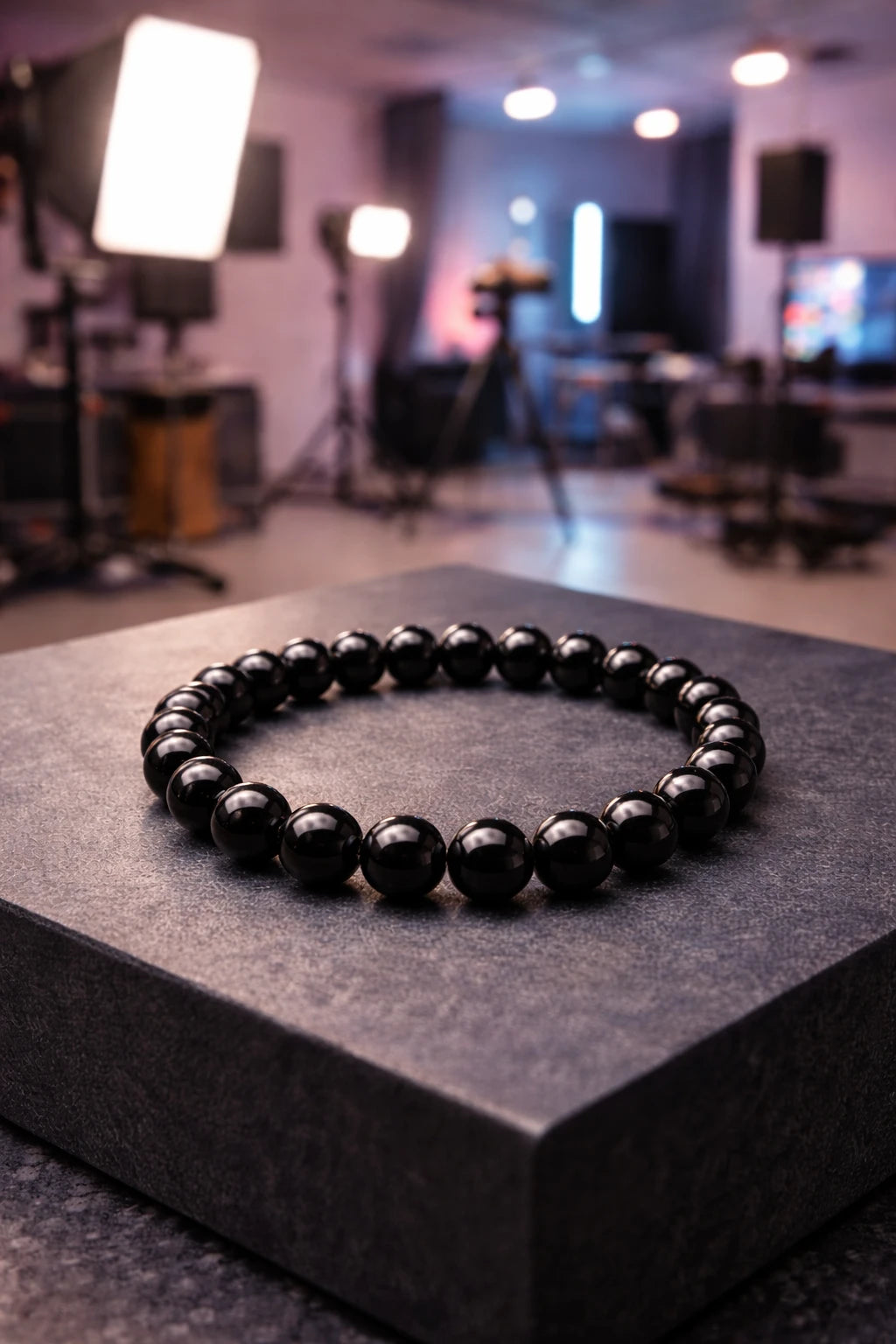 Black Obsidian Crystal Bracelet (Certified) by Astro Pyrite