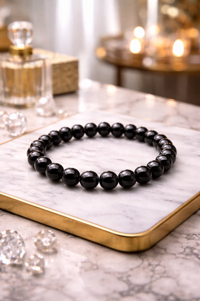 Black Obsidian Crystal Bracelet (Certified) by Astro Pyrite