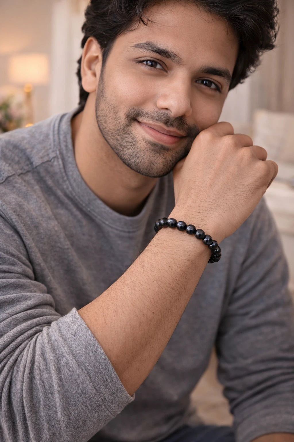 Black Obsidian Crystal Bracelet (Certified) by Astro Pyrite